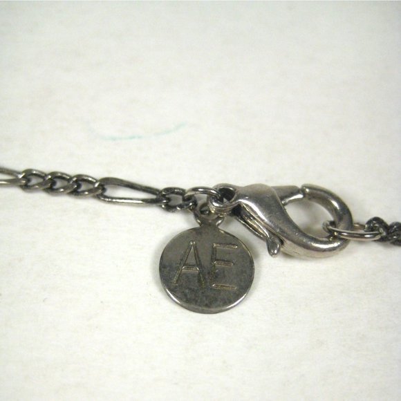 American Eagle Silvertone Chain Necklace 17 Inch Unisex Strand Beaded Jewelry - Picture 2 of 7